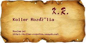 Koller Rozália névjegykártya